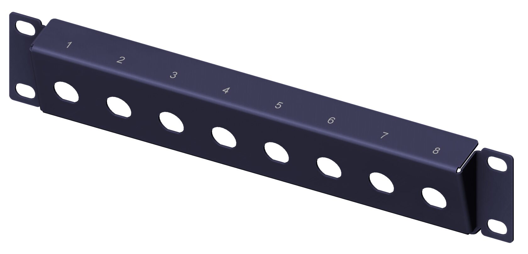 Панель угловая, 10"/ 1U с наклоном 15°, под 8 отв. BNC (посадка Z04) Bosc 101-ATP8C15