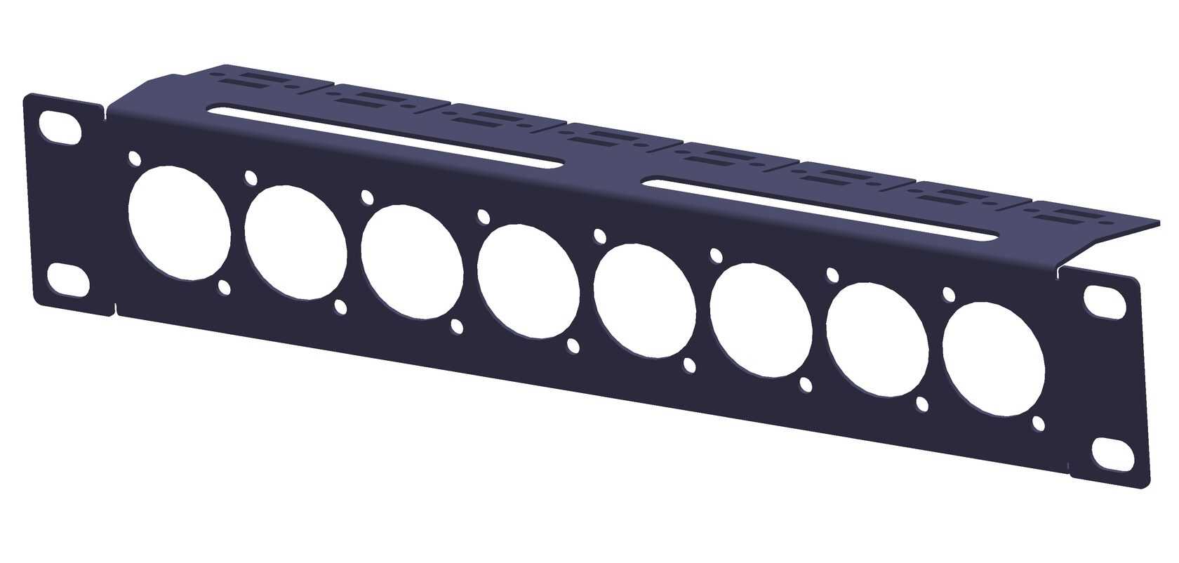 Панель 19", 1 U,  8 отв. под фланец D-типа Bosc 101-TP8D