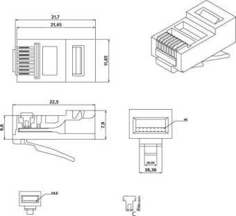 Фото Hyperline PLUG-8P8C-U-C5