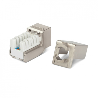 Разъём   Hyperline KJNE-8P8C-C5e-90-SH-F-WH продажа оптом со склада в Москве. Дистрибьютор Neutrik, Belden, Draka, MrCable, Rean, Canare.