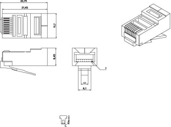 Фото Hyperline PLUG-8P8C-U-C5-SH