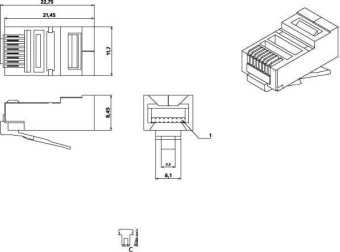 Фото Hyperline PLUG-8P8C-U-C5-SH