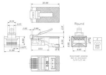 Фото Hyperline PLUG-8P8C-U-C6-SH
